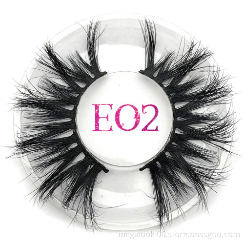25MM 100% Handmade Natural Thick Eye Lashes Wispy Makeup Extension Tools 5D Mink Hair Volume Soft False Eyelashes
